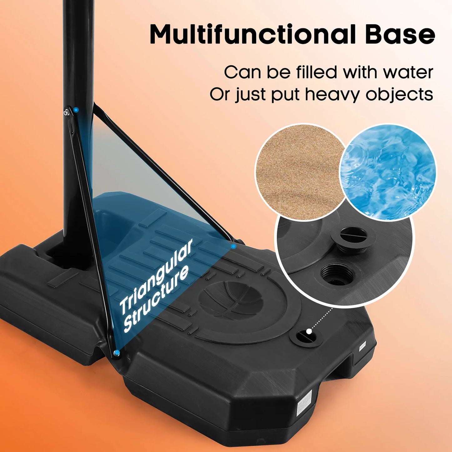 Portable Basketball Hoop with Height Adjustable 6.56Ft to 10Ft ( Free Basketball included )