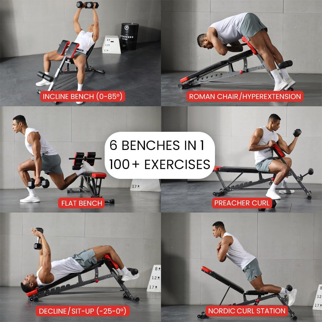 Multi-Functional FID Weight Bench for Full All-In-One Body Workout – Hyper Back