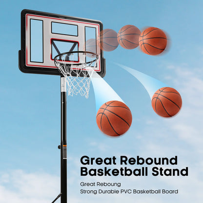 Portable Basketball Hoop with Height Adjustable 6.56Ft to 10Ft ( Free Basketball included )
